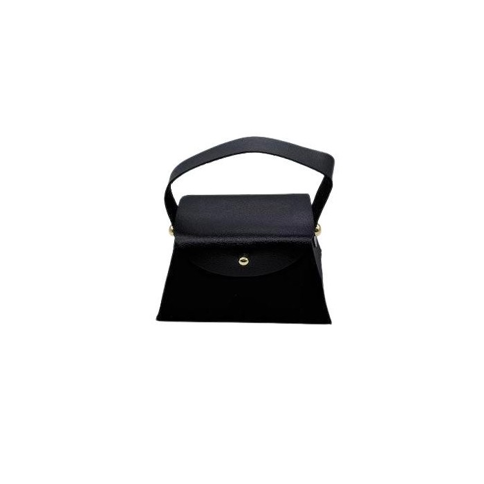 BORSETTA SCATOLA CON MANICO ECOPELLE 6x8x5h NERO